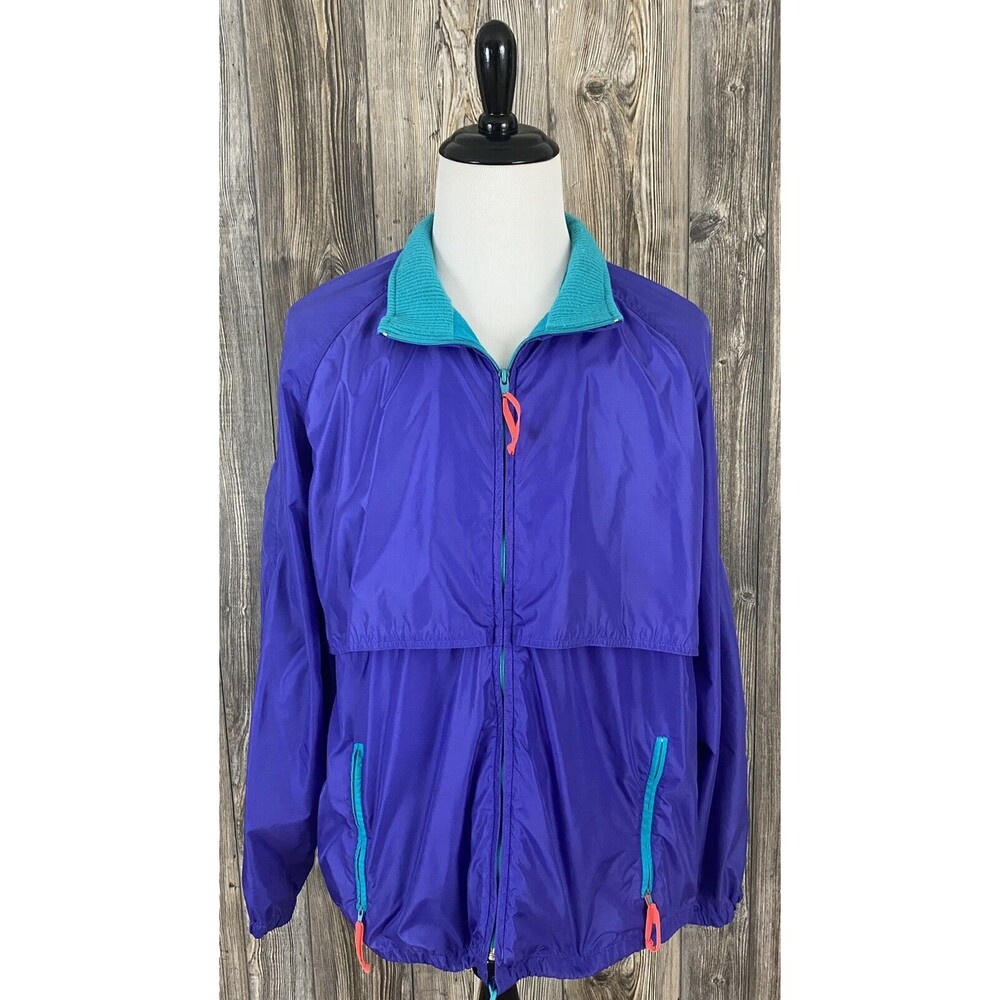 Vintage 80's 90's Woolrich Windbreaker Jacket‎ Men's XL Multicolor Full Zip